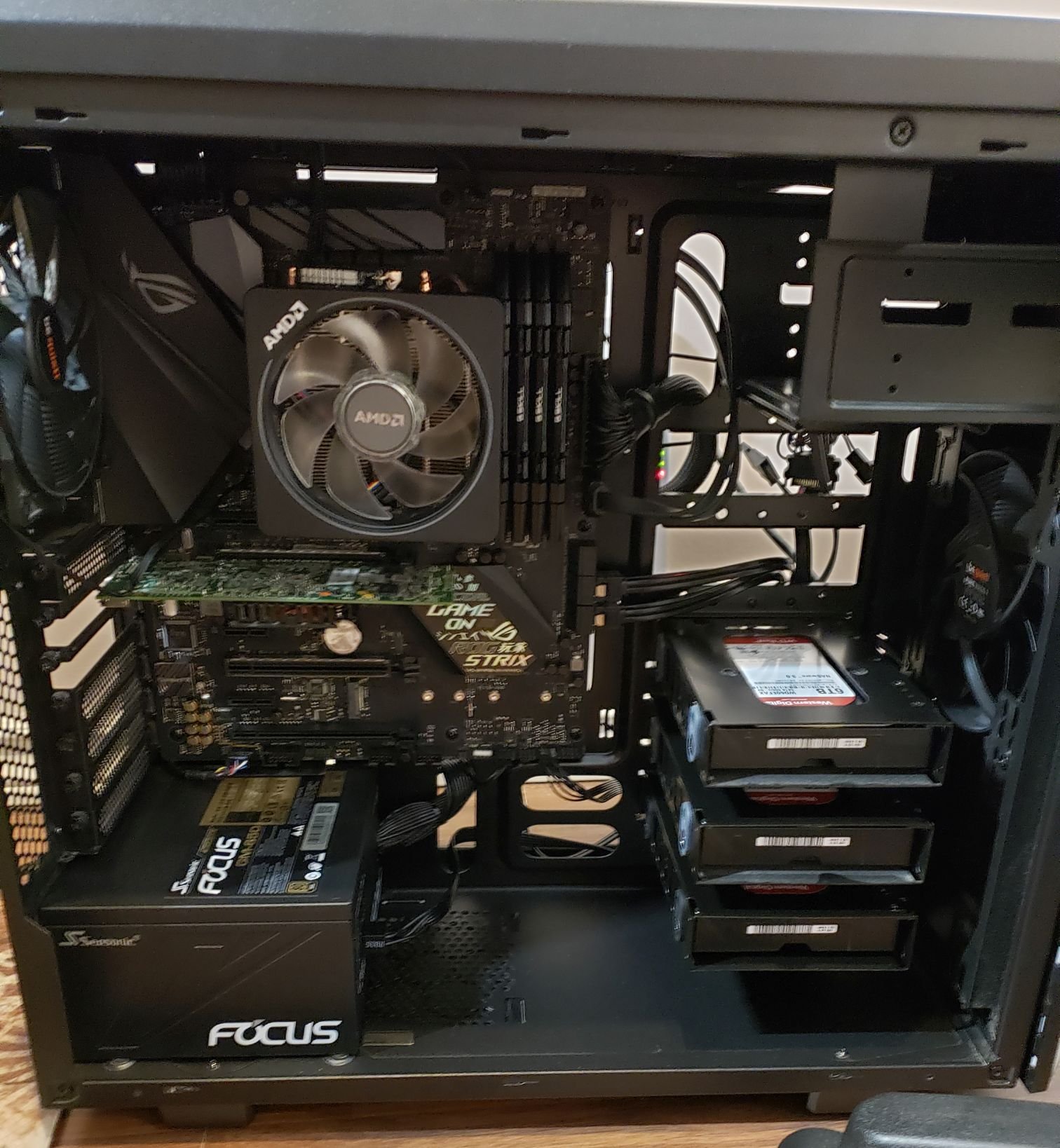 All components installed in the computer case